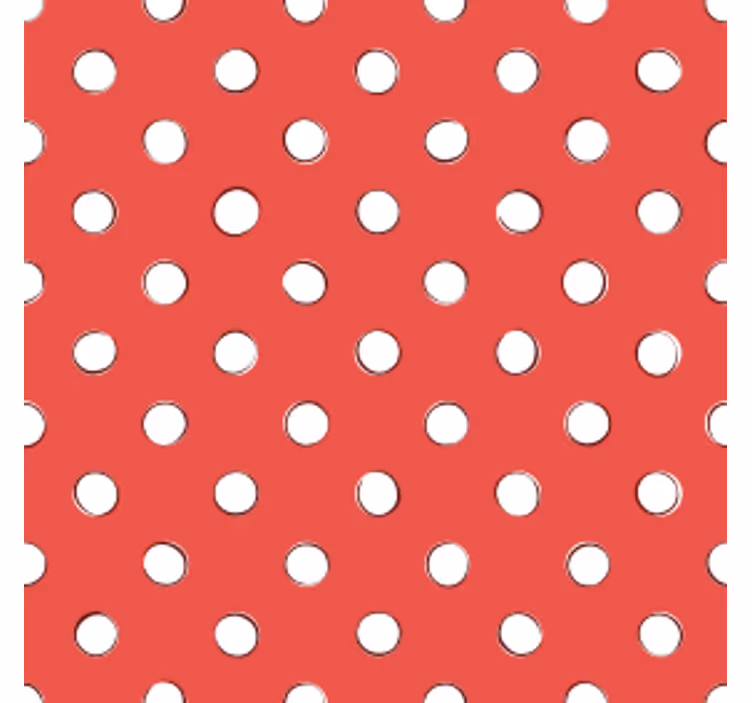 Retro tapet hvide retro polka prikker rød baggrund - TenStickers