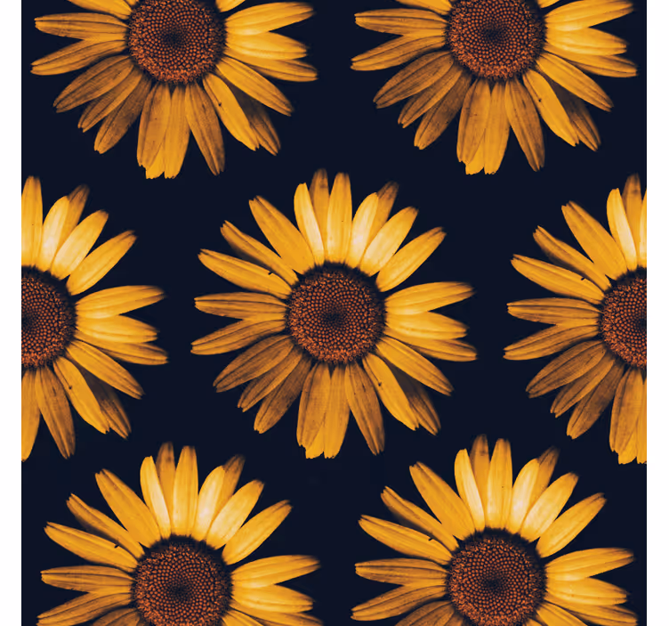 Blomster tapet med gule solsikker - TenStickers