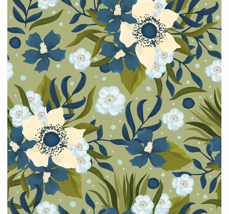 Blomster tapet sommerfarver mønster - TenStickers