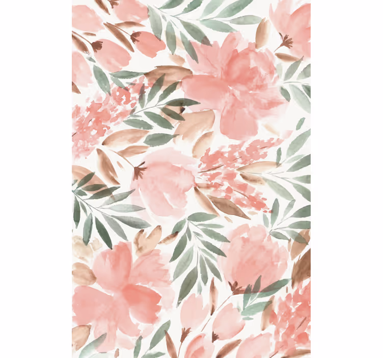 Blomster tapet med blomstrende floraler - TenStickers