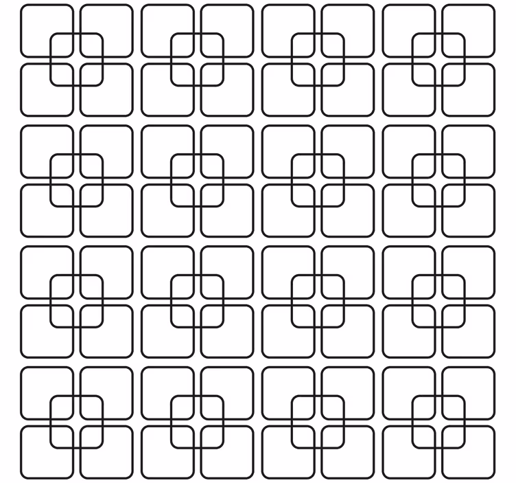 Geometrisk tapet med sorte firkanter bymotiv - TenStickers