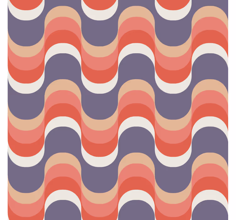 Geometrisk tapet bølget mønsterdesign - TenStickers