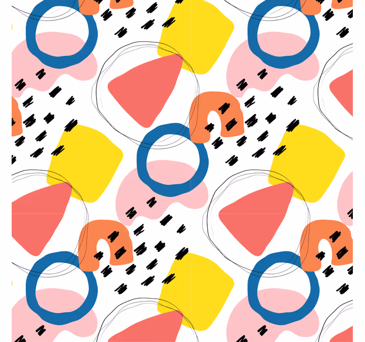 Retro tapet med geometrisk maleri kunst - TenStickers