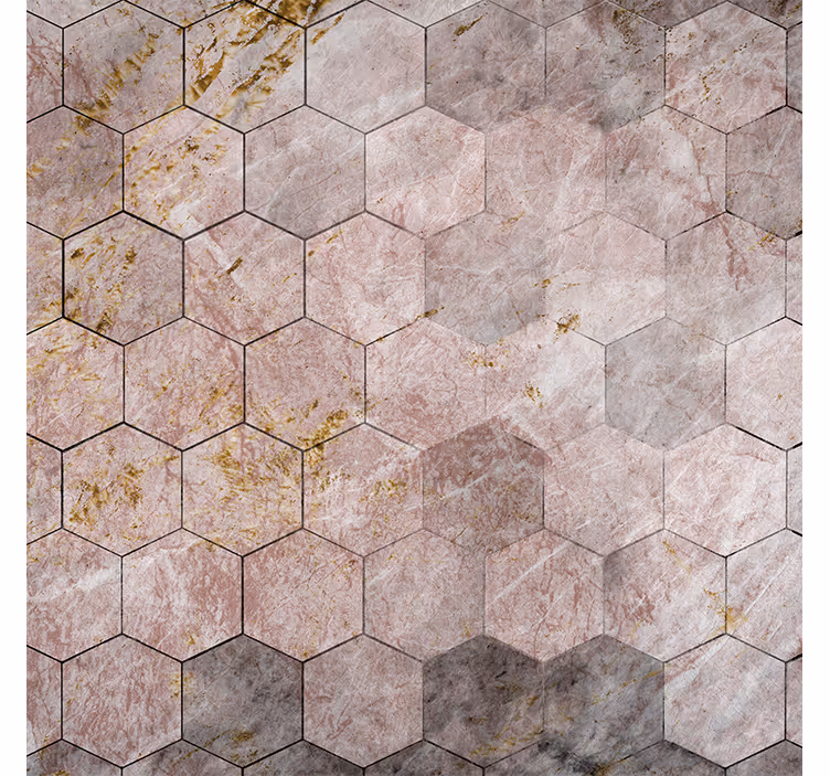 Retro tapet med hexagon mønster og ombre effekt - TenStickers