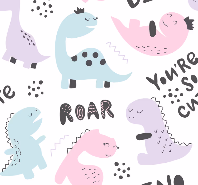 Dinosaur tapet prinsesse dino - TenStickers