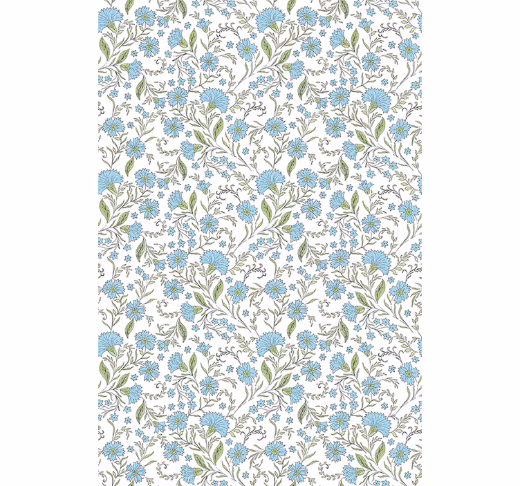 Tapet kontor blomst på hvid baggrund - TenStickers