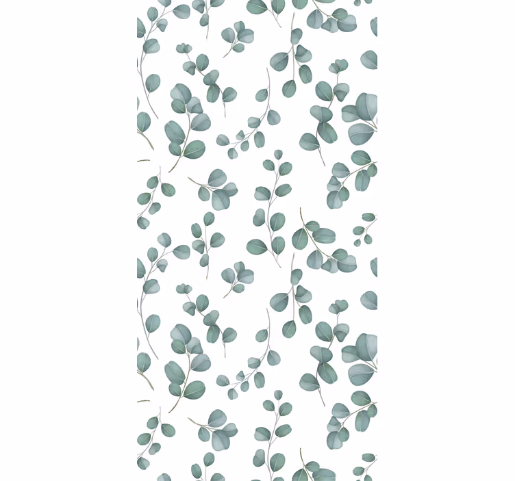 Tapet i stuen med eucalyptusblad motiv - TenStickers