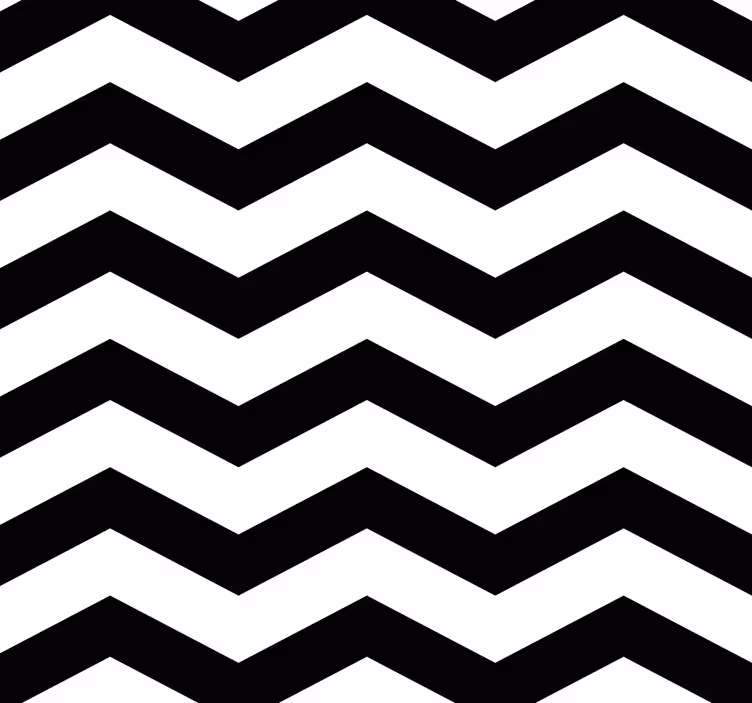 Tapet køkken sort og hvid zigzag mønster - TenStickers
