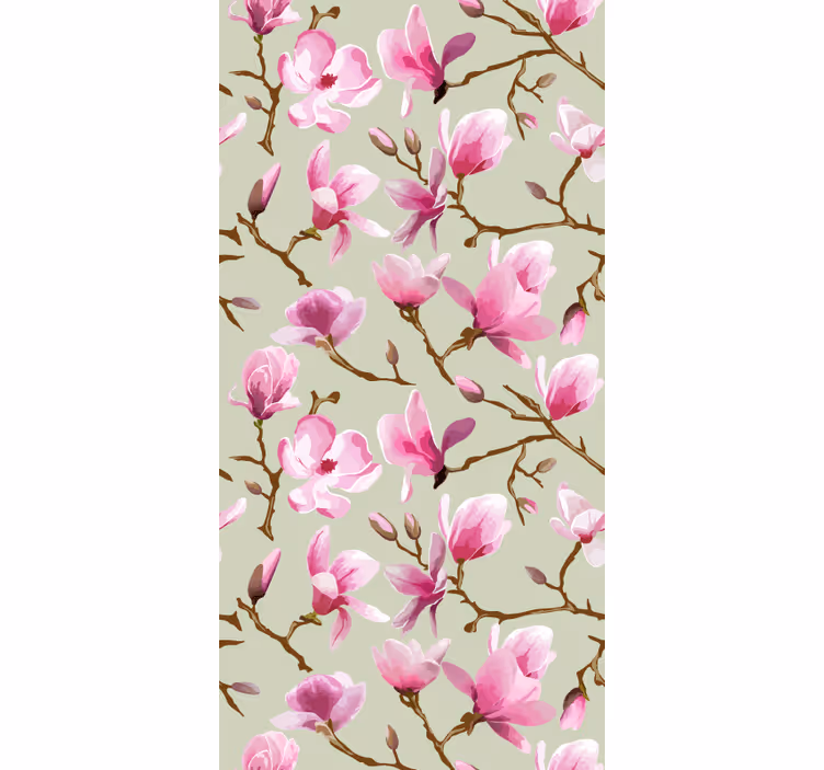 Tapet køkken pink magnoliablomst - TenStickers
