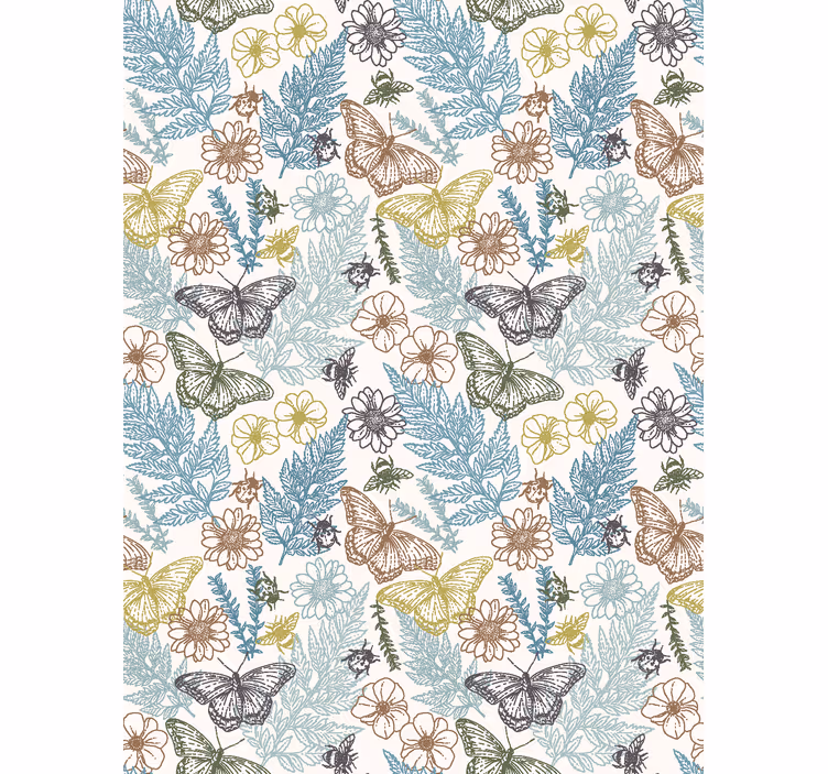 Tapet køkken vintage blomster - TenStickers