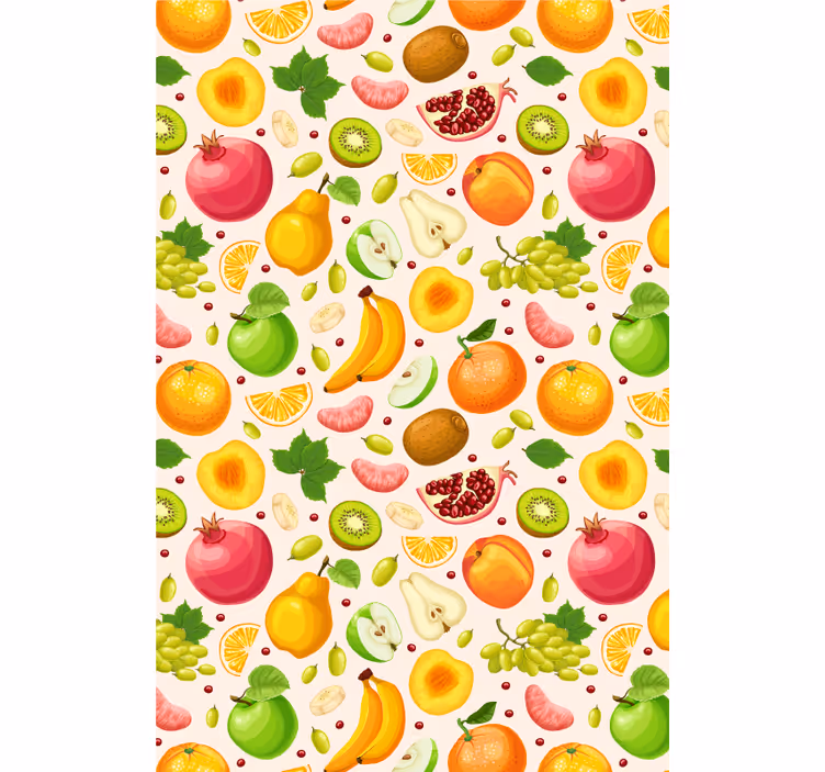Tapet køkken farverig frugtmix - TenStickers