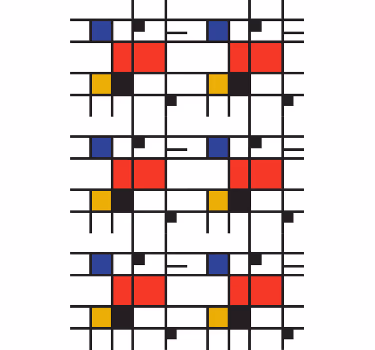 Moderne tapet med mondrian geometrisk kunst - TenStickers