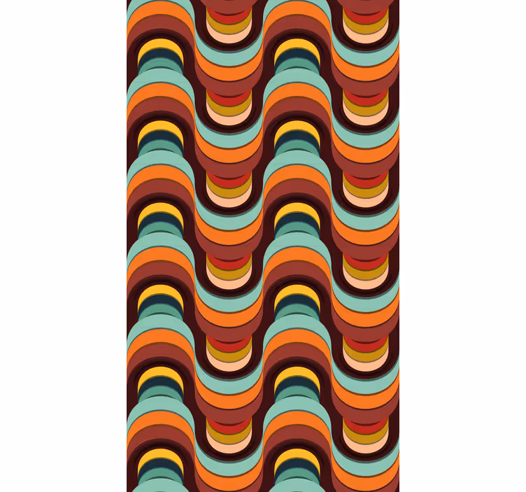 Moderne tapet farverigt retro mønster - TenStickers