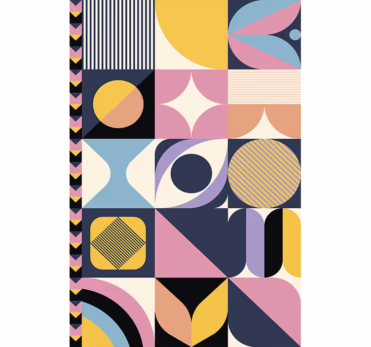 Moderne tapet med geometrisk kunst i mange figurer - TenStickers