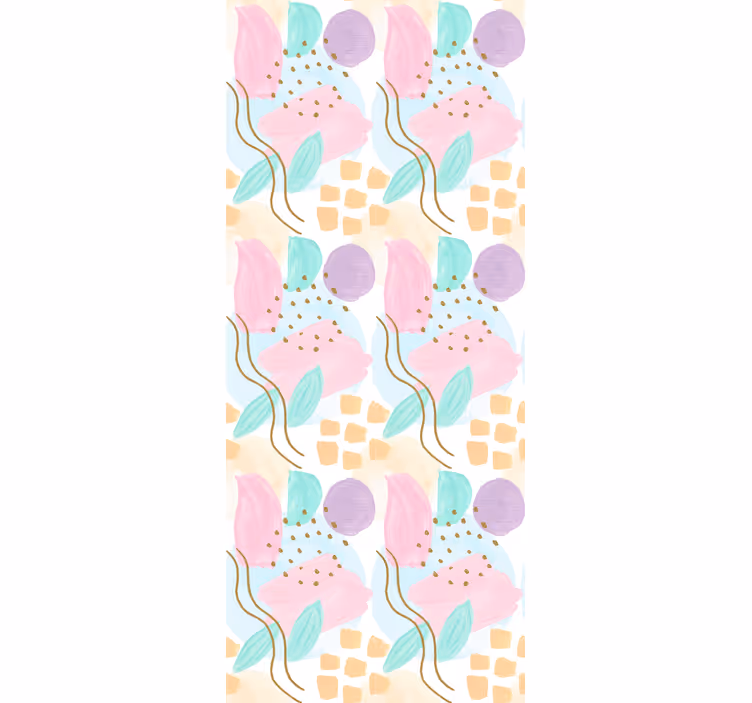 Moderne tapet med abstrakte blomster mønstre - TenStickers