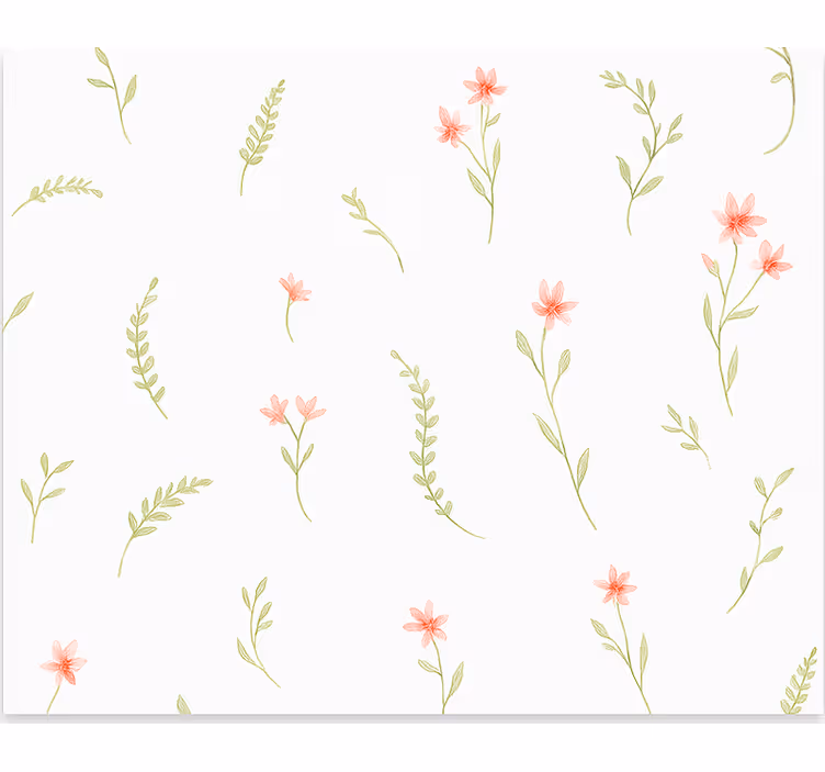 Tapet børneværelset med pastel engblomster - TenStickers