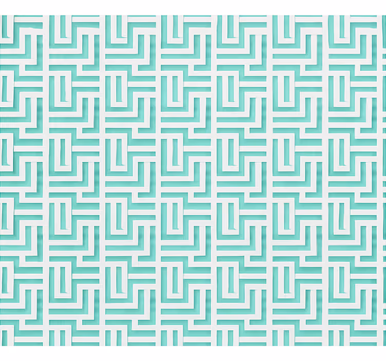 Tapet spisestue blå geometriske firkanter - TenStickers