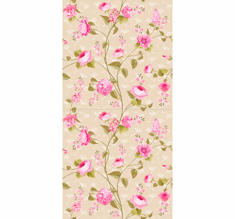 Tapet spisestue pink blomsterklatrevines - TenStickers