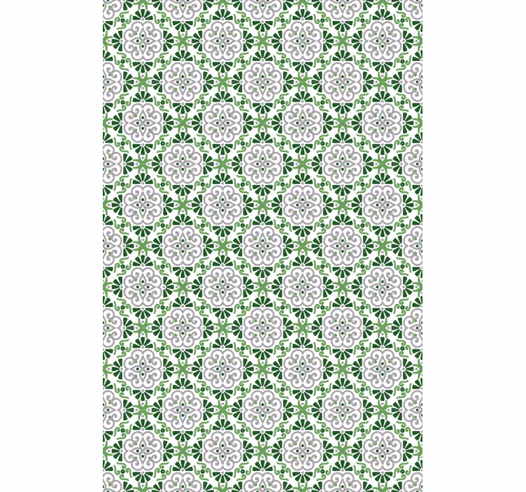 Tapet køkken grøn blomster mosaik - TenStickers