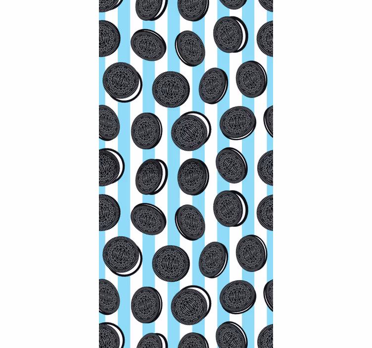Tapet køkken med oreo stribet mønster - TenStickers