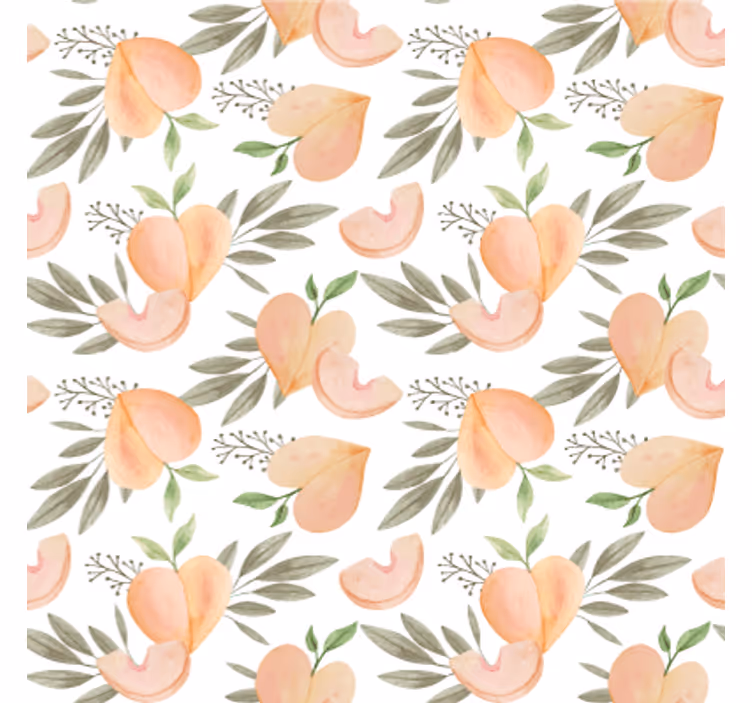 Tapet køkken fersken blomsterarrangement - TenStickers
