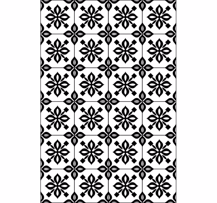 Tapet i stuen sort hvid mosaik - TenStickers