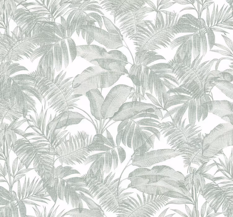 Tapet til soveværelse silver sketch palm - TenStickers