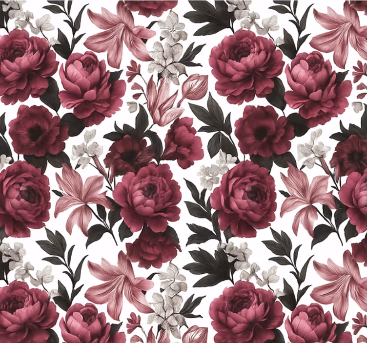 Tapet i stuen moody hollandsk blomst - TenStickers