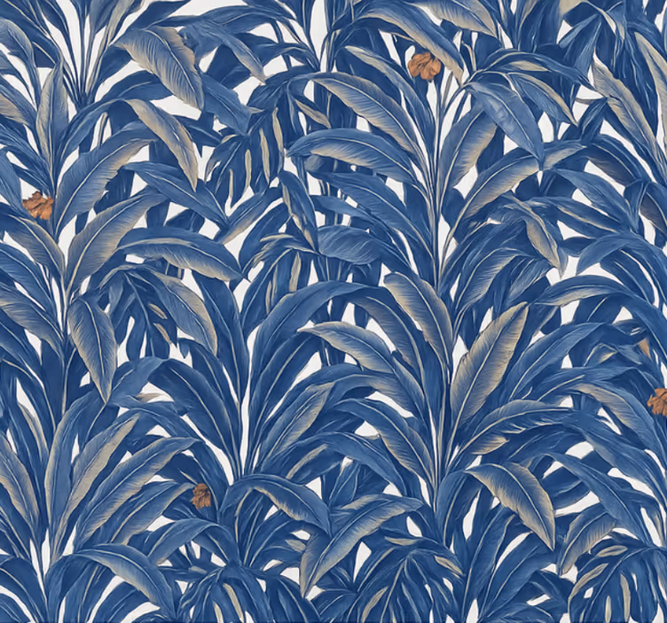 Tapet til soveværelse lush indigo jungle - TenStickers