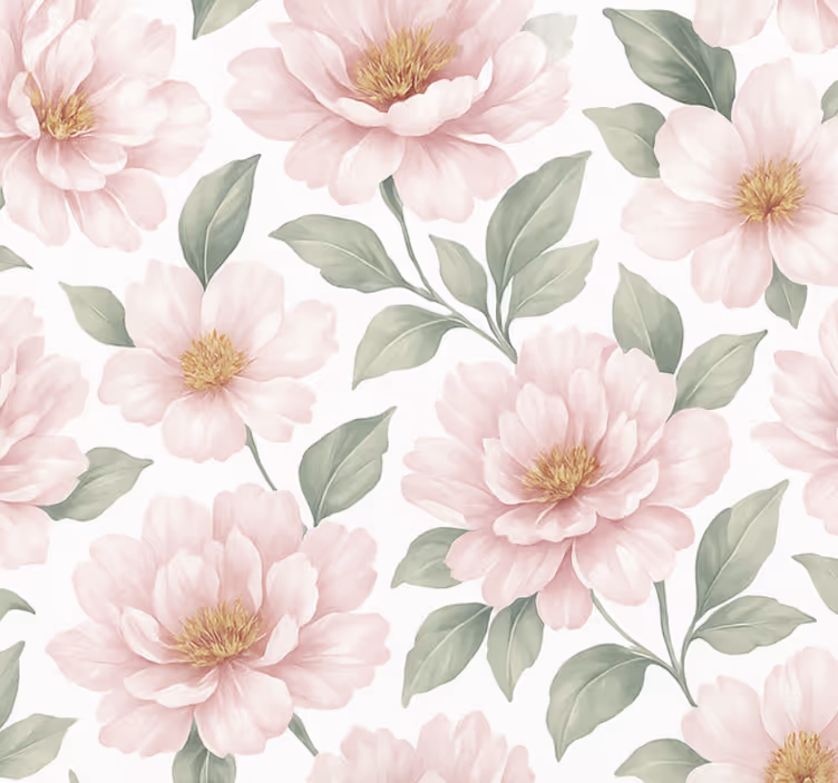 Tapet i stuen pastel pæon blomst - TenStickers