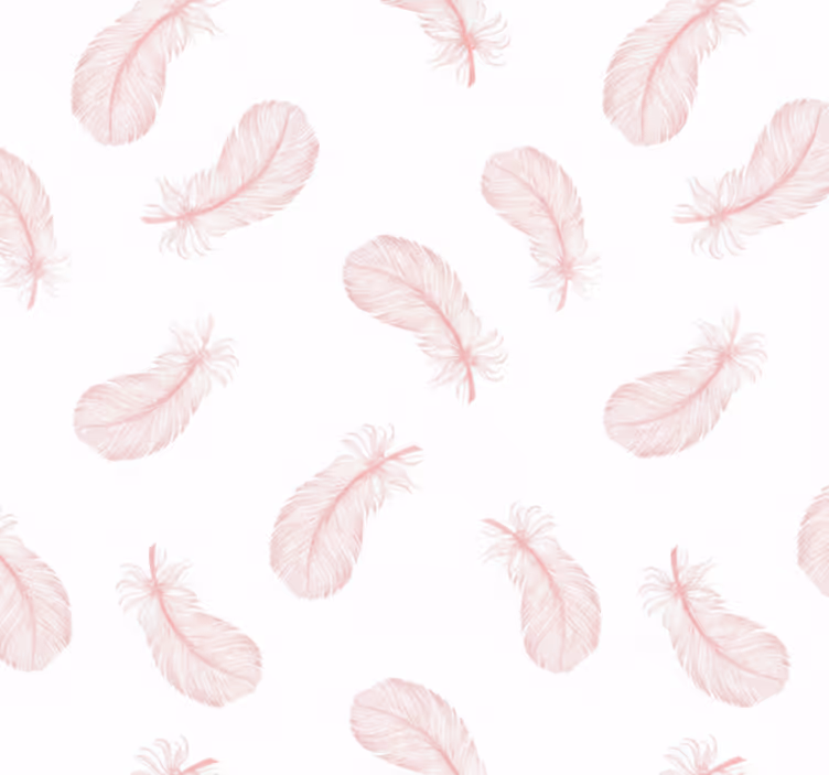 Tapet i stuen med pink fjer mønster - TenStickers
