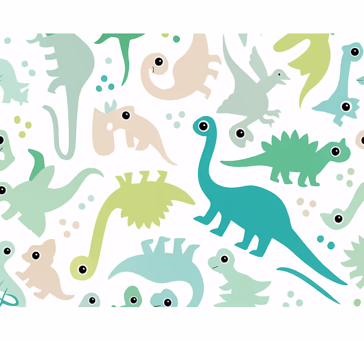 Tapet børneværelset farverige dinosaurer - TenStickers