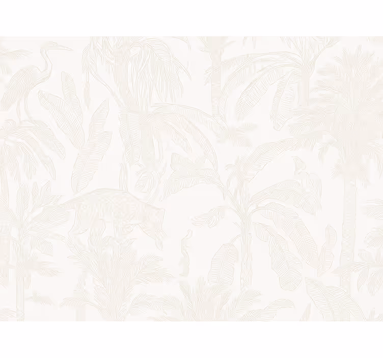 Tapet til soveværelse i lys beige jungle - TenStickers