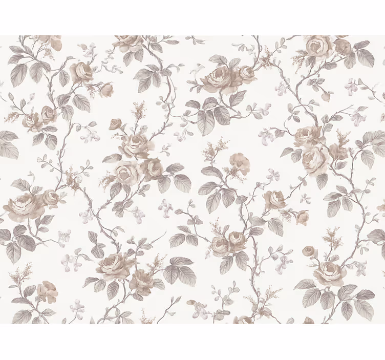 Tapet til soveværelse med vintage franske blomster - TenStickers