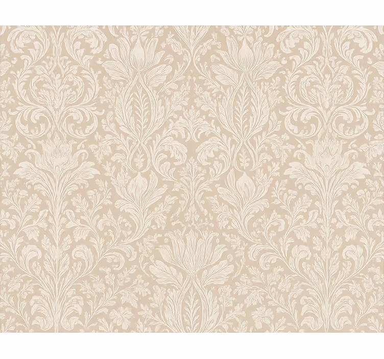 Tapet til soveværelse i klassisk beige blomsterdesign - TenStickers