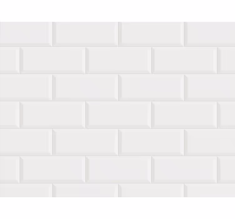 Tapet til badeværelse hvidt flise mønster - TenStickers