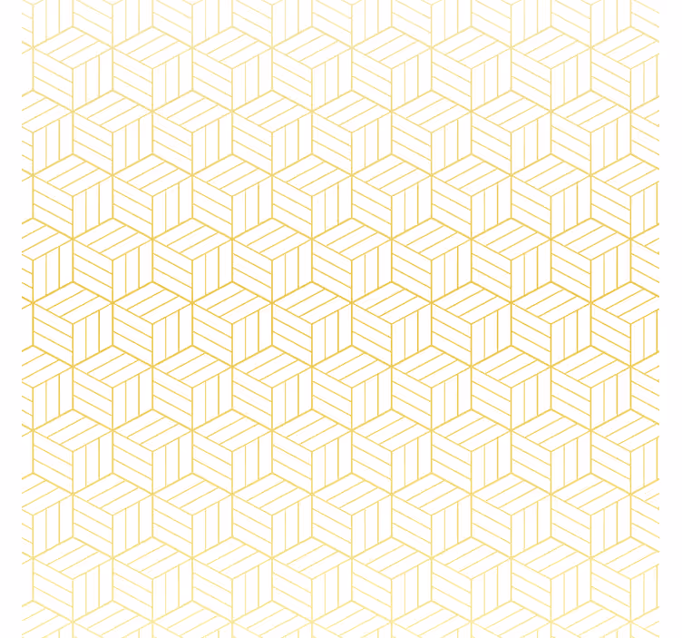 Tapet med firkanter i guldfolie geometriske terninger - TenStickers