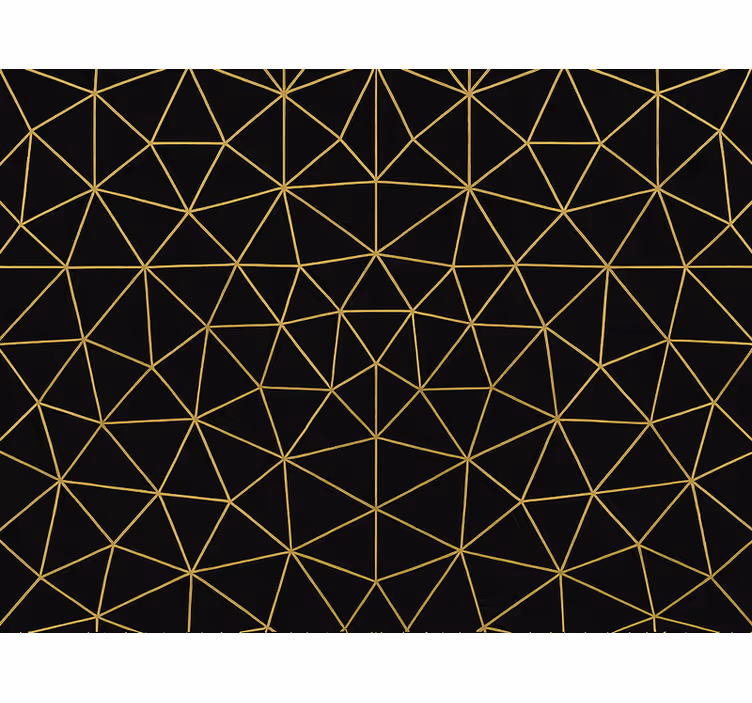 Tapet med trekanter i midnatsguld geometrisk mønster - TenStickers