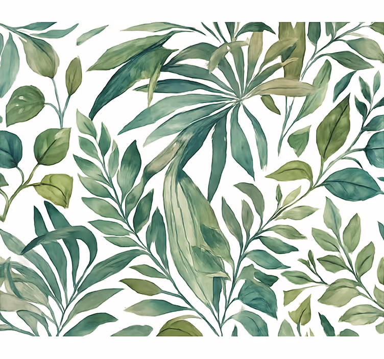 Tapet blade i akvarel jungle motiver - TenStickers