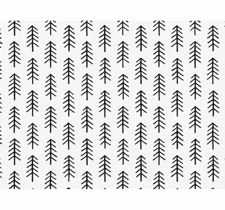 Nordisk tapet black ink pines - TenStickers