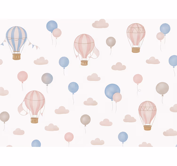 Baby tapet pastel drøm balloner - TenStickers