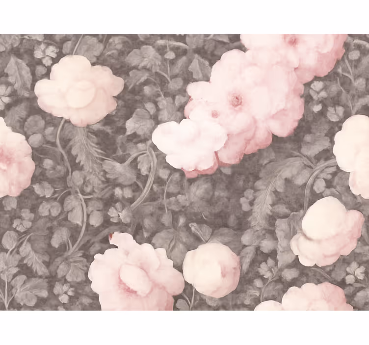 Blomster tapet vintage linned blomst - TenStickers
