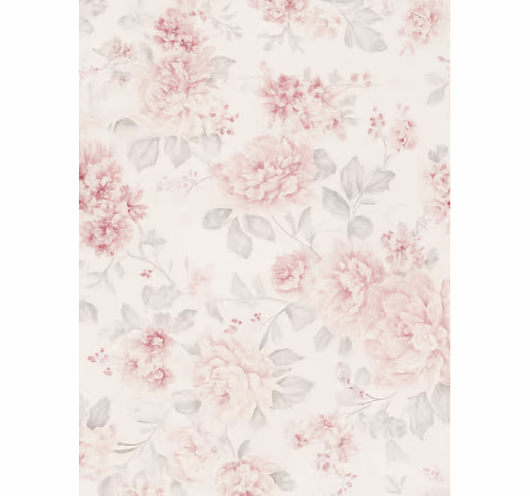 Tapet til soveværelse i vintage rosa blomstermotiv - TenStickers