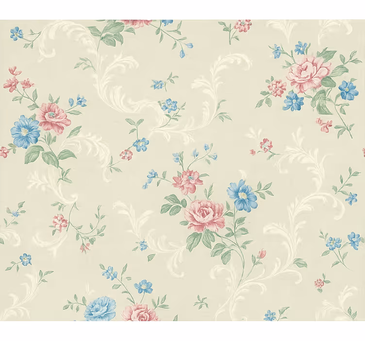 Tapet til soveværelse enkelt blomsterdesign - TenStickers