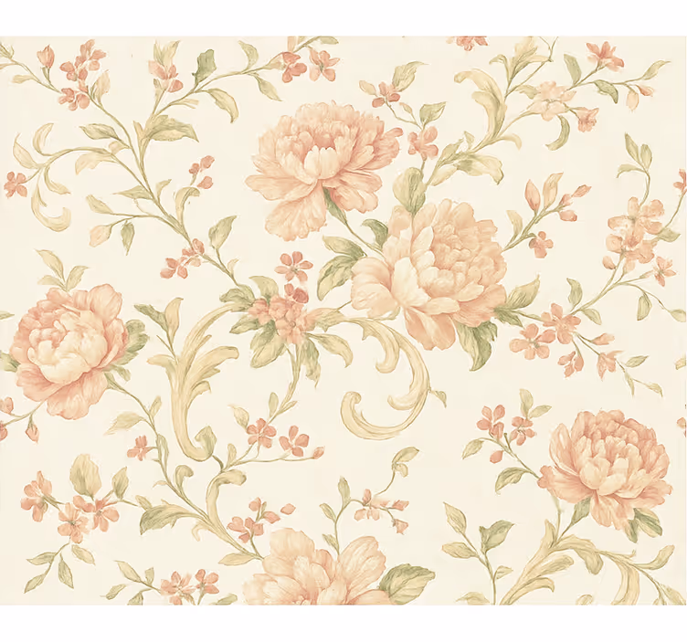 Tapet til soveværelse lys rosa vintage blomster mønster - TenStickers