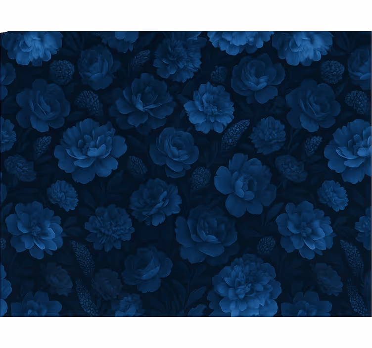 Tapet til soveværelse i mørkeblå blomsterdesign - TenStickers
