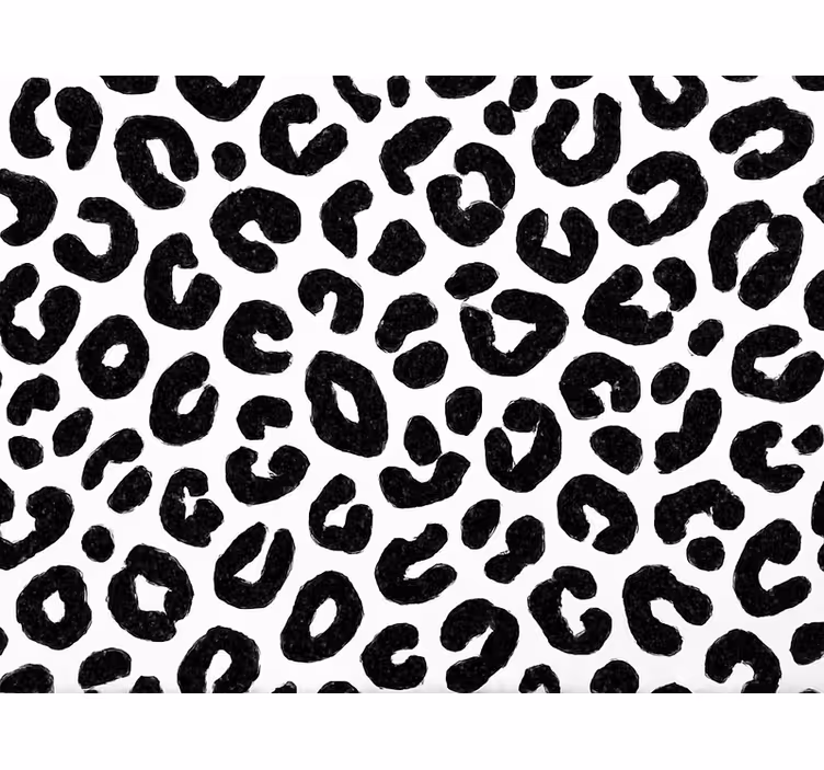 Tapet i stuen leopard mønstret sort og hvidt - TenStickers