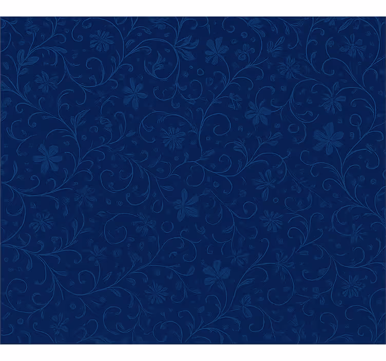 Tapet til soveværelse med navyblåt blomsterdesign - TenStickers