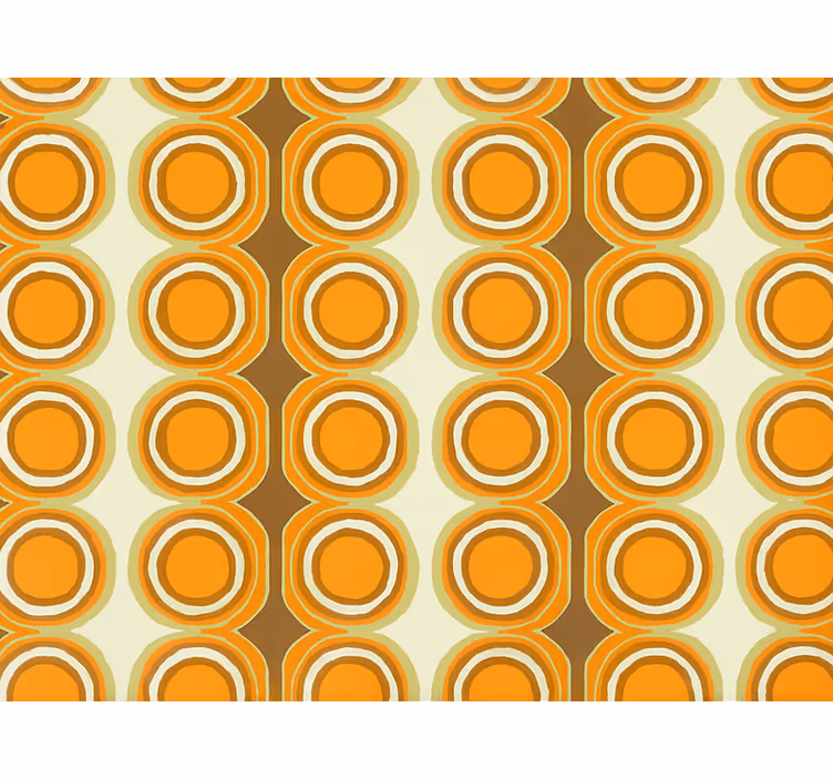 Tapet i stuen retro orange circles design - TenStickers