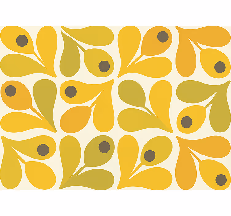 Tapet i stuen retro gule geometrier - TenStickers